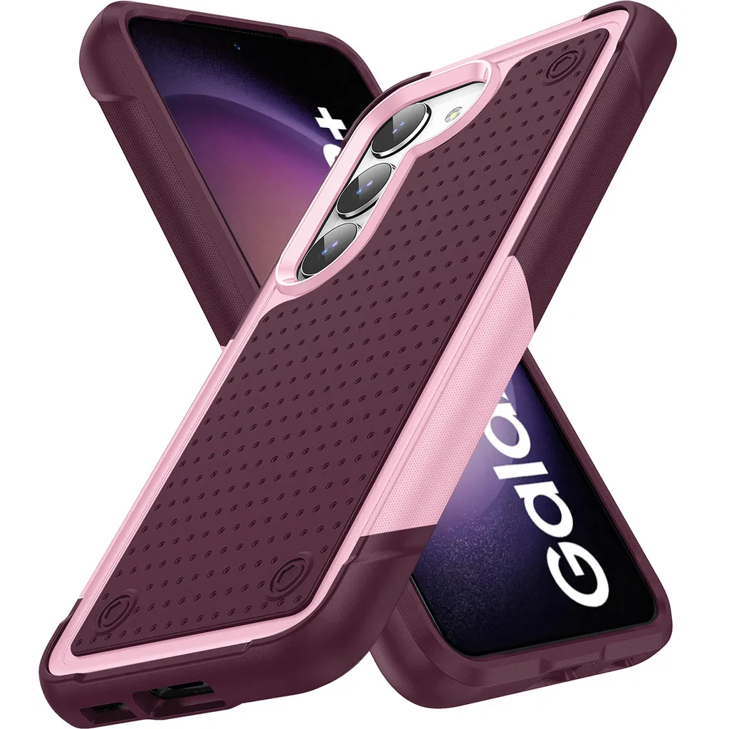 Custodia per Samsung Galaxy S23+, qualità militare, custodia ibrida antiurto 2in1 in PC rigido e TPU morbido Rosa Rosso