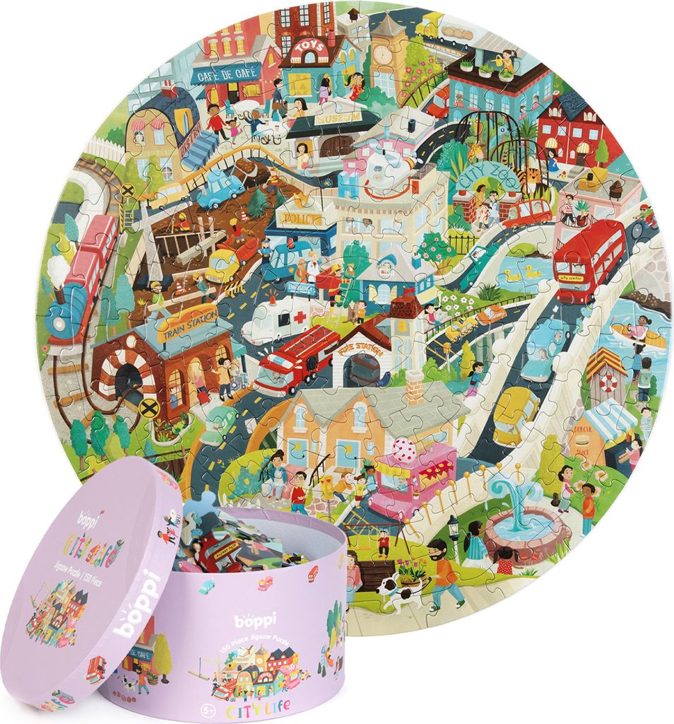 Okrągłe puzzle, 150 elementów, Boppi - Miasto Zdjęcie produktu 