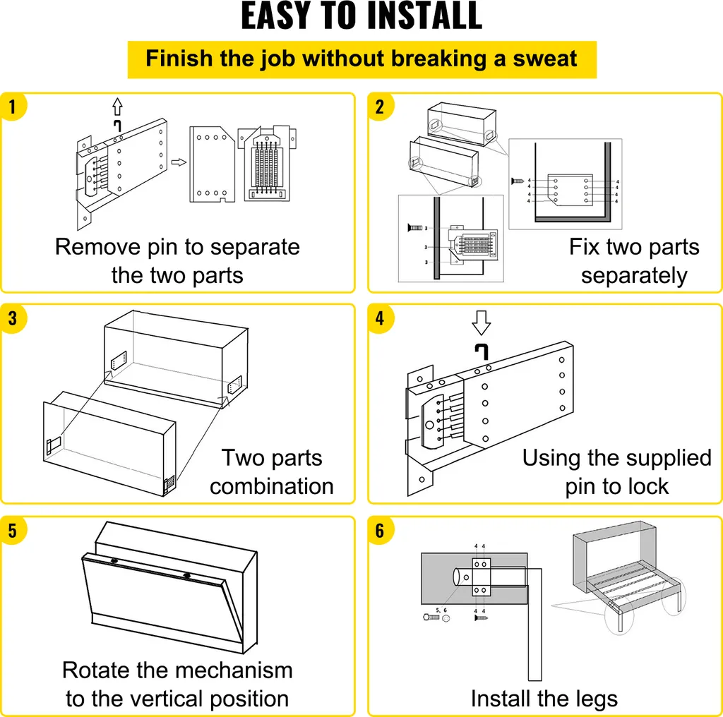 Système de Lit Escamotable pour Gain de Place Horizontal Queen Size