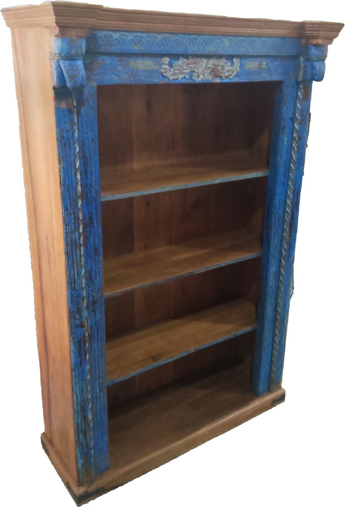 Regal aus Massiv Holz Muster -31- Vintage Braun 221cm hoch für Diele oder Schlafzimmer | Standregal ohne bohren für Badezimmer | Raumteiler Wandr...