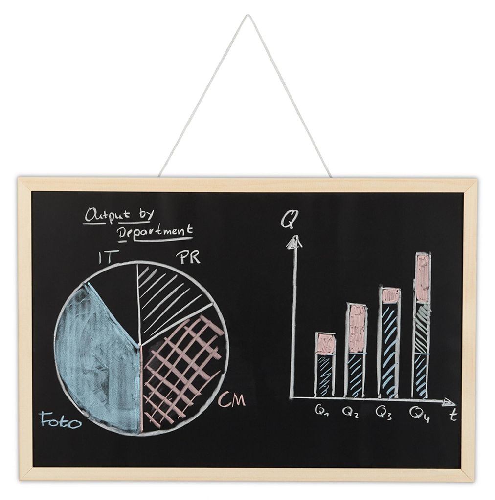 4 x Kreidetafel met houten frame, afwasbaar oppervlak, Productafbeelding 