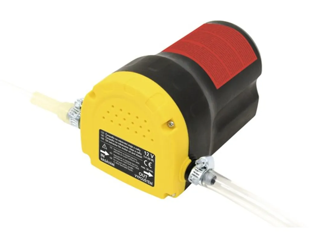 Pompe à gasoil 12V compacte avec pinces batterie pour vidange propre