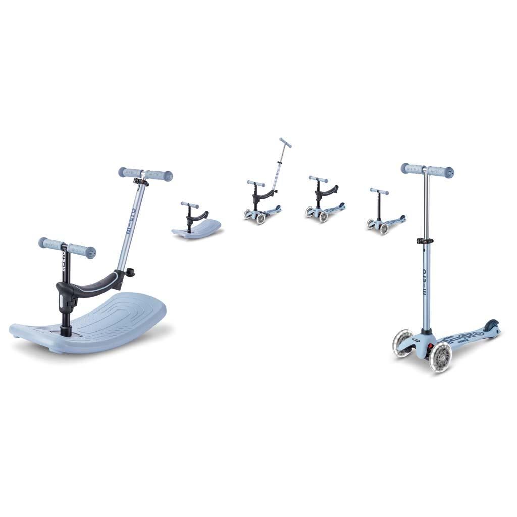 micro mini micro Deluxe Rock & go LED | Das ORIGINAL | Innovatives 6-in-1 System | Vom Wippen zum Scooter, Alles INKLUSIVE | Roller für Kinder ...