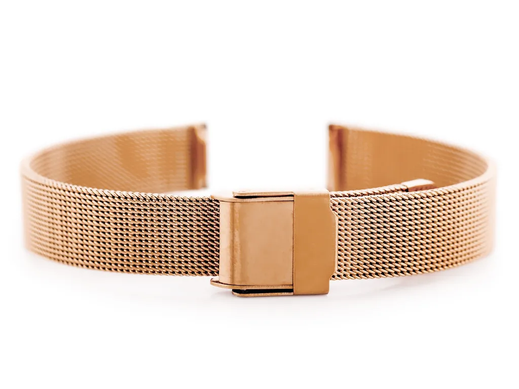 Bracelet Maille Milanaise Rose Gold 12mm Pacific 04E en Acier Inoxydable HQ