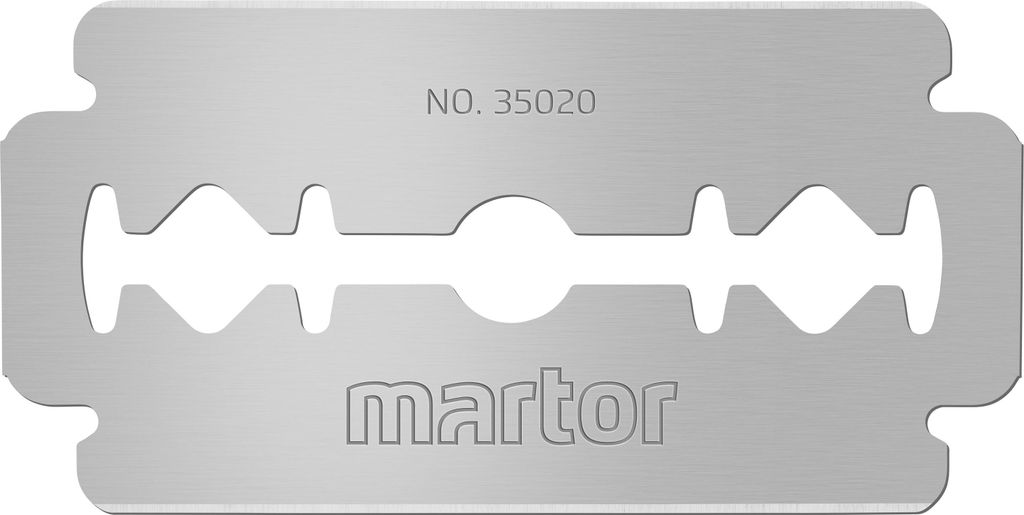 MARTOR 10 x INDUSTRIEKLINGE, Ersatzklingen Cuttermesser, Sicherheitsmesser, 22 mm, Scharf, Im Spender, 2-fach Nutzbar, NR. 35020