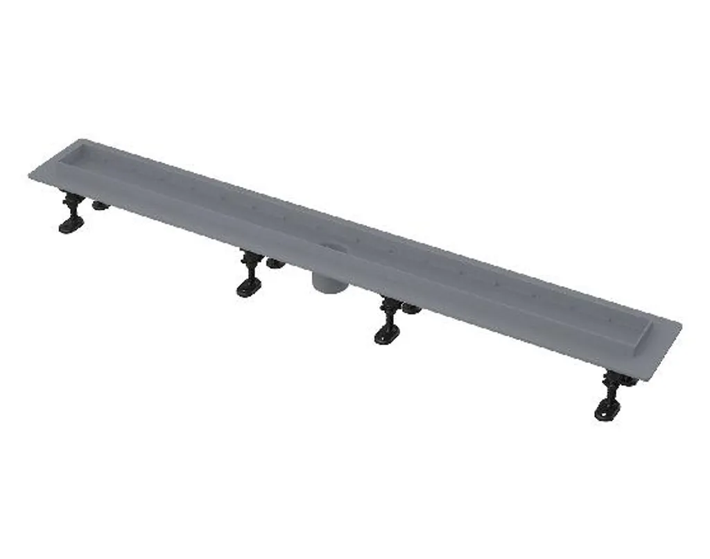 Alcadrain Canaline di scarico - Canalina per doccia Optimal 550 mm, con bordo per l'inserimento di griglie forate o piastrelle, senza tappo antiodore APZ2012-550 - 1