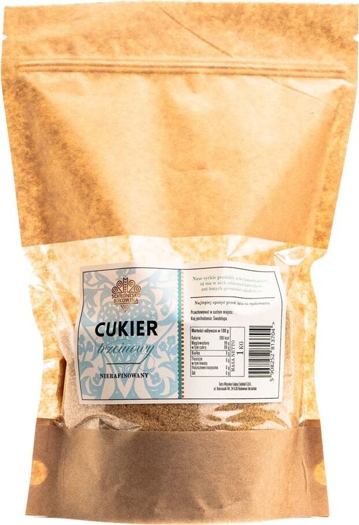 Cukier trzcinowy nierafinowany 1kg -  Schronisko Bukowina Zdjęcie produktu 