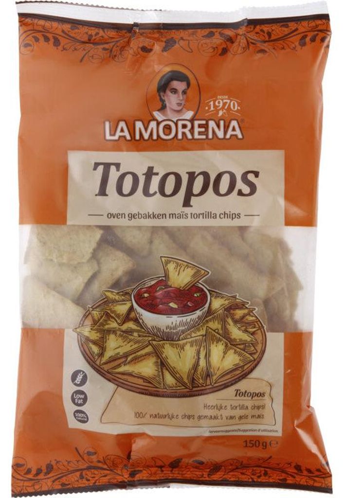 La Morena Totopos Gele Maïs Tortilla Chips 150g – Chrupiące Zdjęcie produktu 