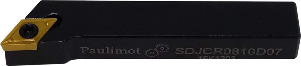 PAULIMOT Drehmeißel mit Wendeplatte 8 x 10 mm SDJCR0810D07