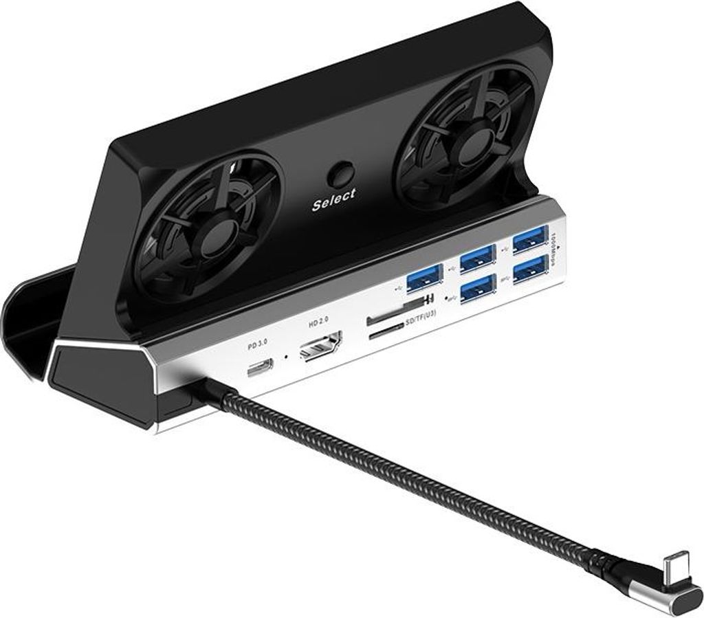 INF 10-in-1 USB-C Dockingstation mit Dual-Lüfterkühlung für Steam Deck