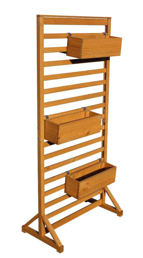 dobar Sichtschutz Paravent-Spalierwand mit Blumenkästen in Produktbild 