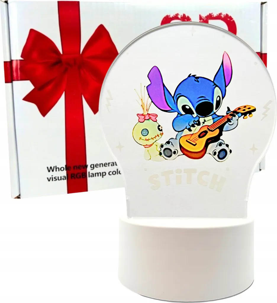 Veilleuse Stitch Guitare LED 3D - Solution Sommeil Enfant Cadeau Noël