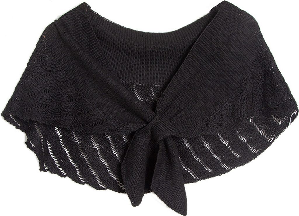 INF Gestrickter Schal Wickeltuch für Damen, Frühlings- und Herbstmode Pashmina Schwarz