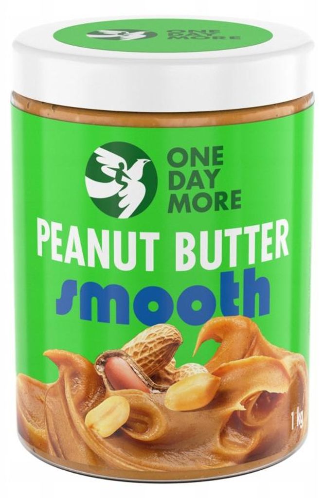 OneDayMore | Erdnussbutter Smooth 1 kg | 100 Prozent Erdnüsse cremig ohne Zucker vegan