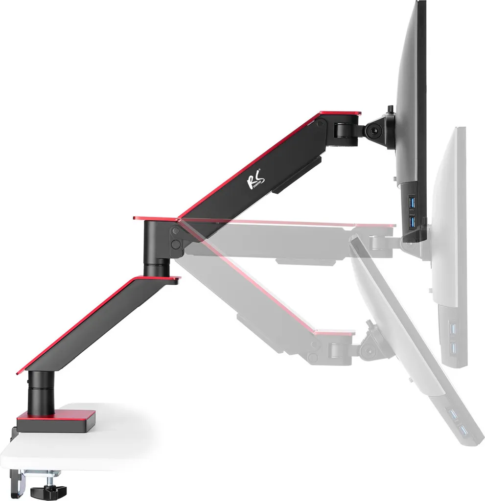 Support Écran PC Double Bras pour Libérer de l'Espace de Travail VESA - 4