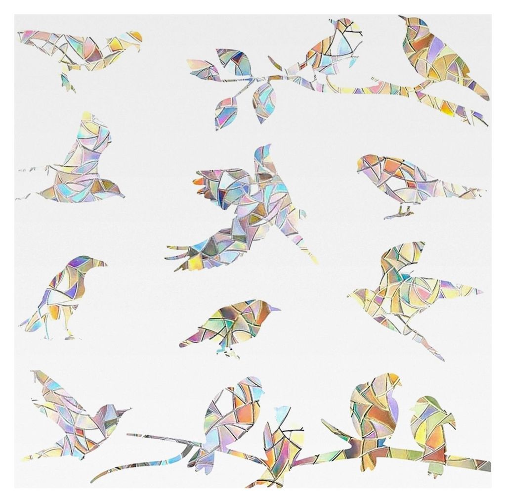 Fensteraufkleber Vogelschutz, Vogel Form Fenster Aufkleber, Glastürschutz, PVC Fenster Sticker, Selbstklebende Fensterbilder, 20 Stück