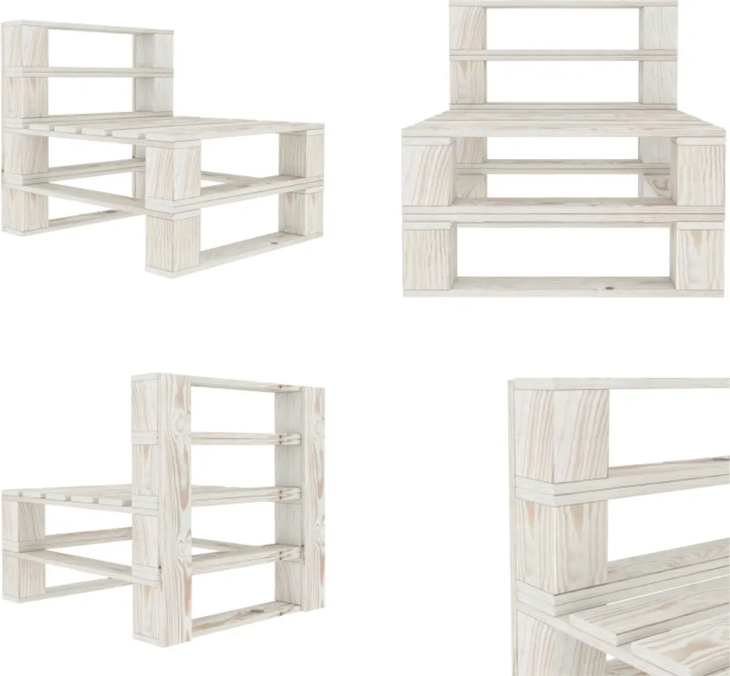Divano Pallet Bianco vidaXL Outdoor - Seduta Modulare per Lounge Bar