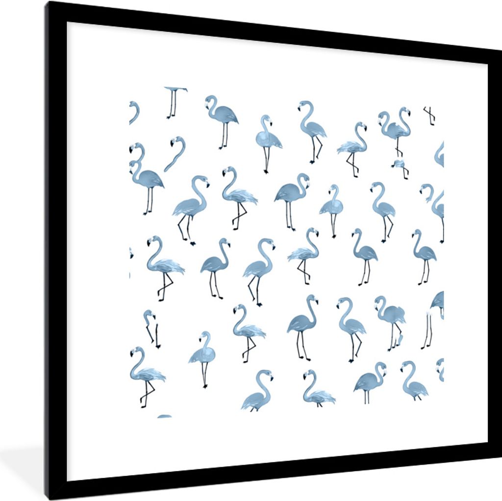 MuchoWow® MuchoWow® Gerahmtes Poster Flamingo - Blau - Produktbild 