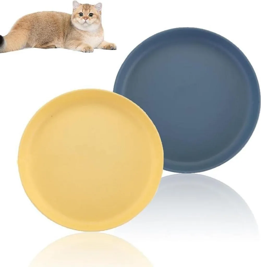 Écuelle plate pour chat pour éviter le gaspillage de nourriture lot 2