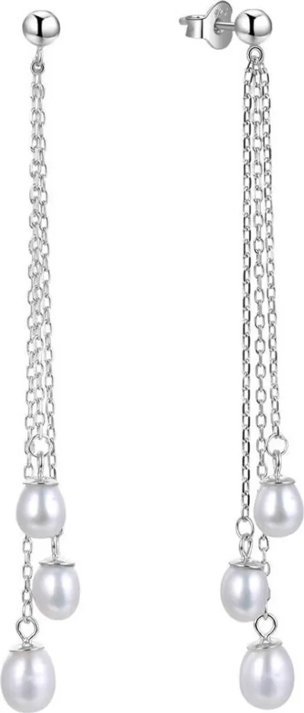 Boucles d'oreilles en argent avec perles AGUP1841P : Élégance Pure
