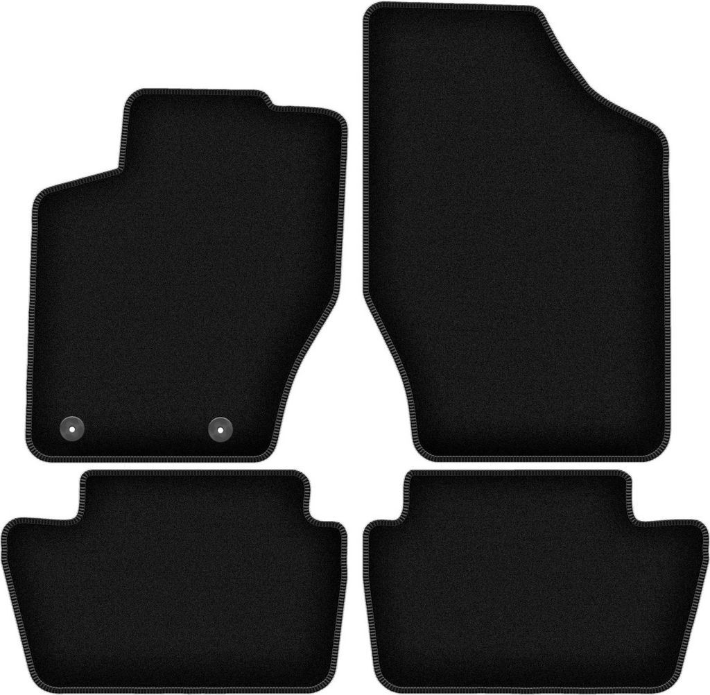 Wielganizator Velours-Autoteppiche – passend für Peugeot 307 (Schrägheck, Kombi, SW, Bj. 2001-2009) – schwarz, passgenau, mit Befestigungen ...