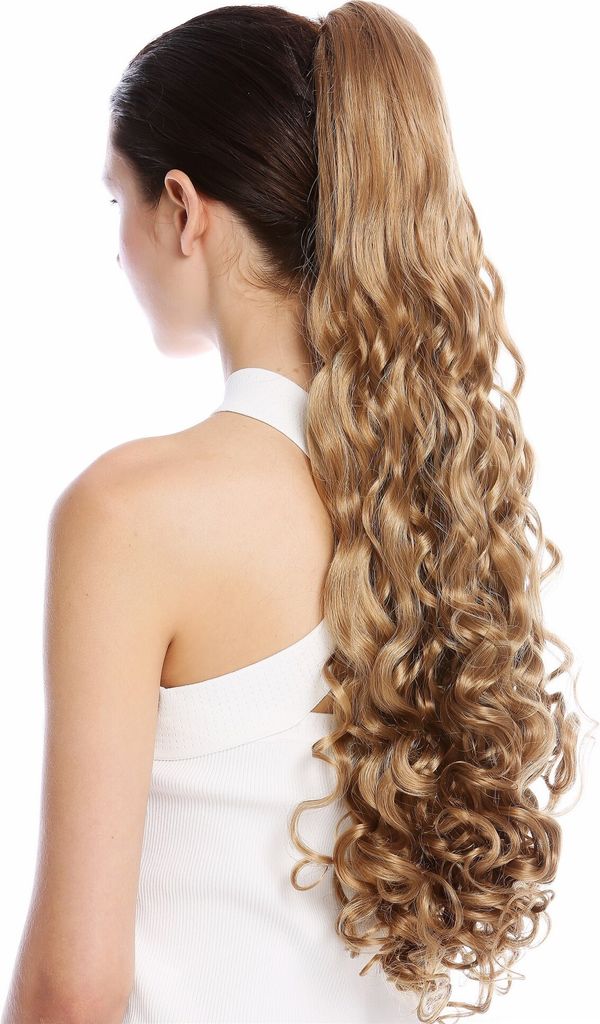 WIG ME UP Zopf Pferdeschwanz Lang Lockig Dunkelblond N440-V-19