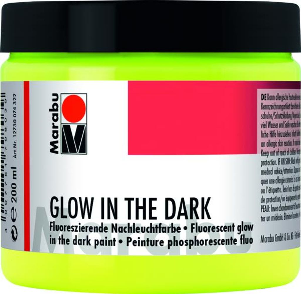 Marabu Glow in the Dark Nachleucht-gelb 322 200 ml Produktbild 