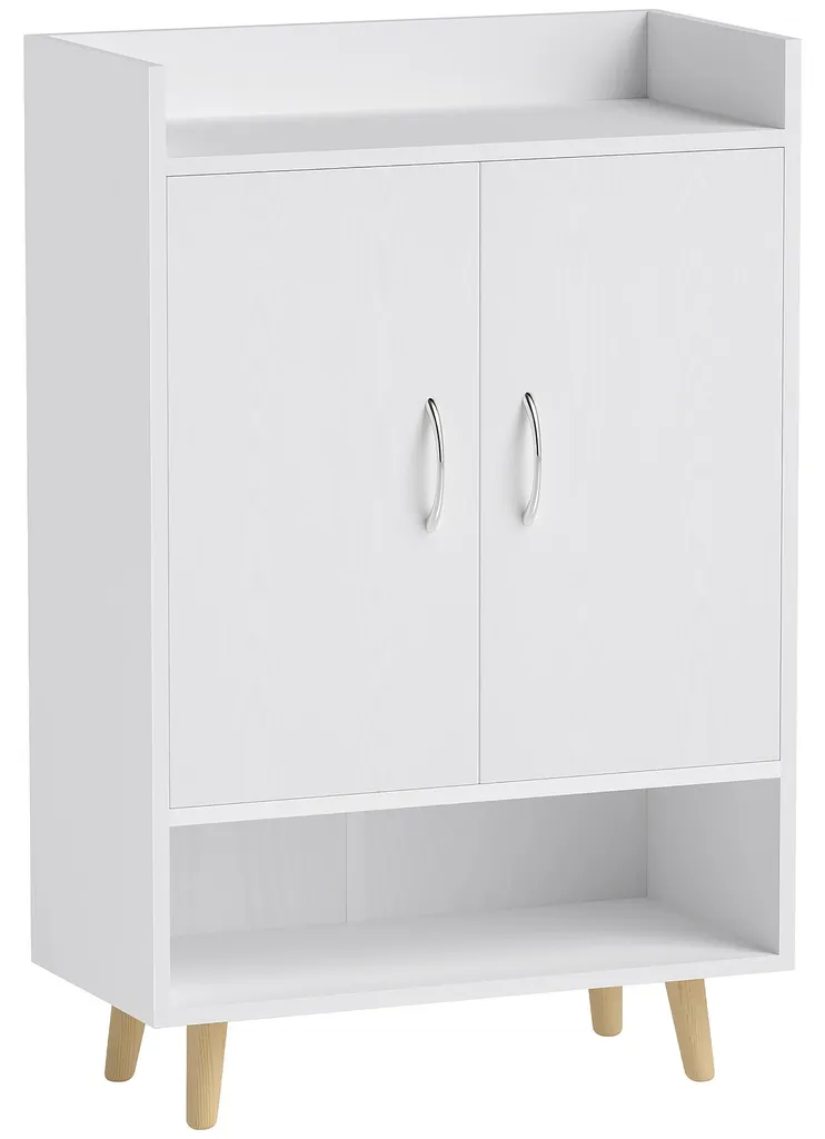 Meuble à chaussures Moderne HOMCOM Blanc pour Couloir et Entrée Étroite