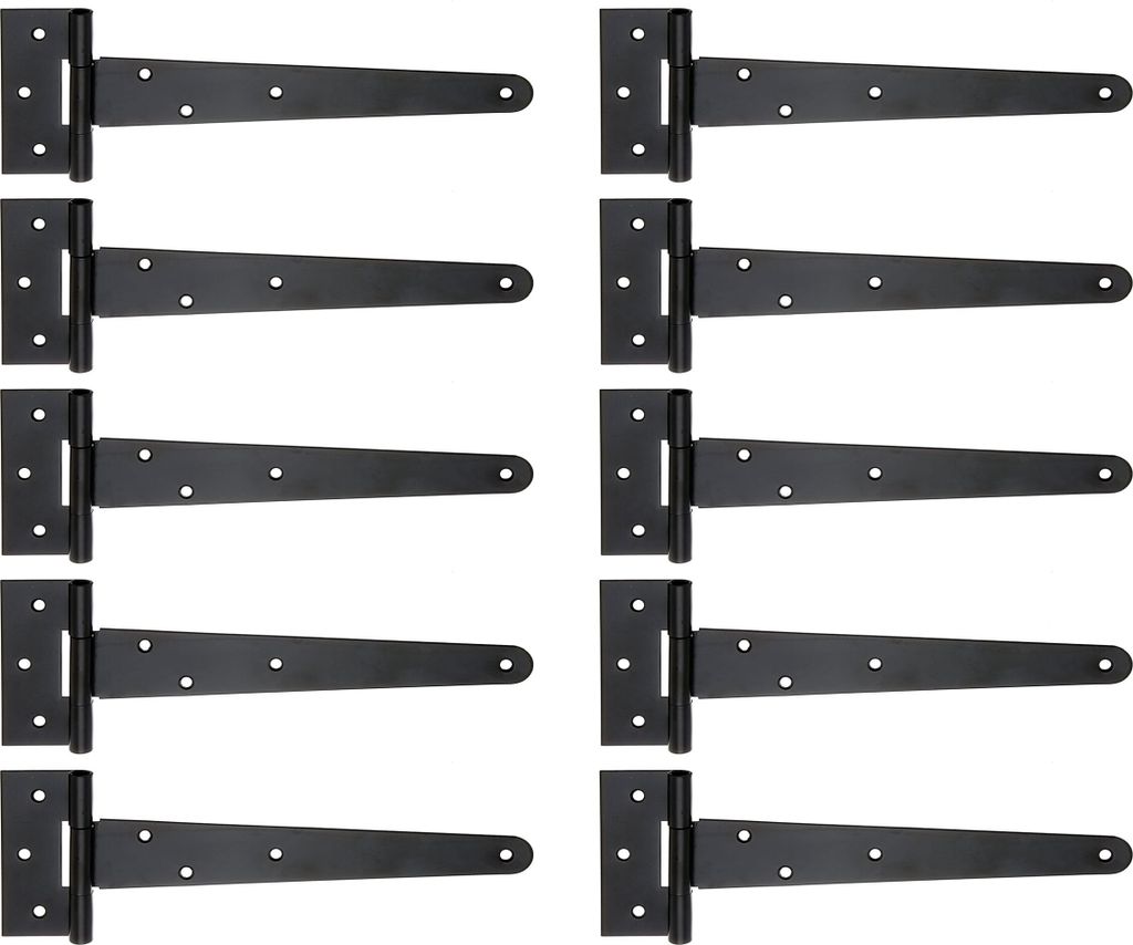 Alberts 859275 Kreuzgehänge, schwarzer Tauchlack, Band 248 x 46 mm, Scharnier 90 x 40 mm, 10er Set