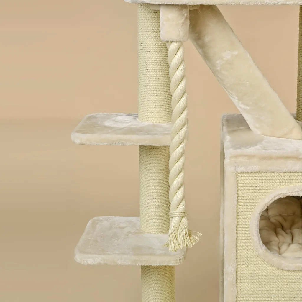 Arbre à Chat XXL pour Grand Chat Maine Coon - Maison Cat Penthouse Beige - 6