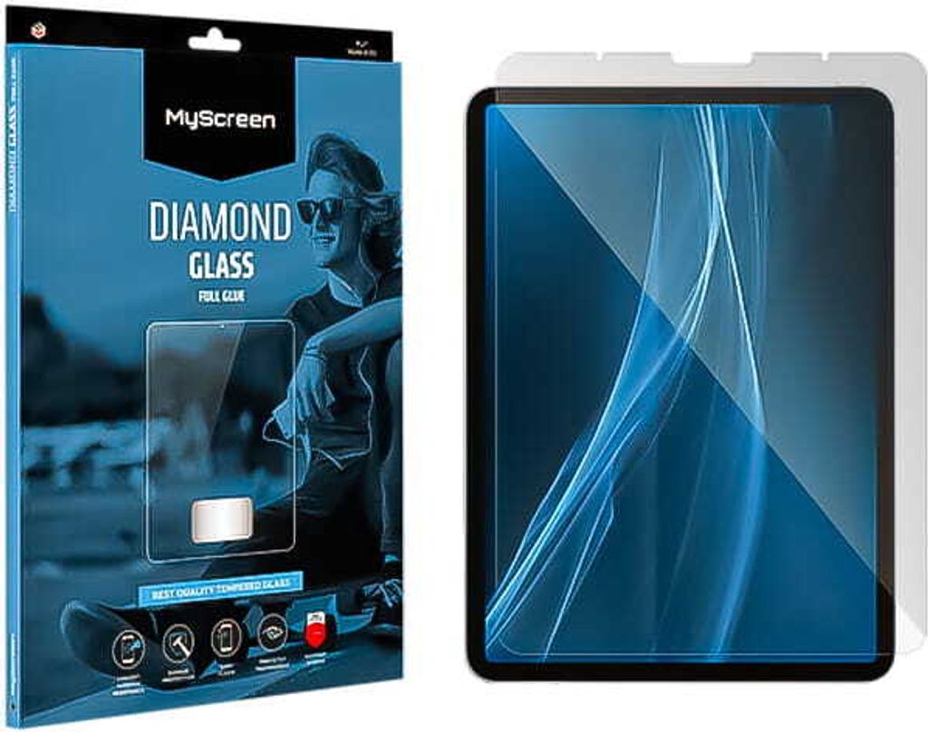 Gehärtetes Glas für iPad Air 11" 7 / 6 gen. 2025 / 2024, MyScreen Diamond Glass Full Glue, Transparent