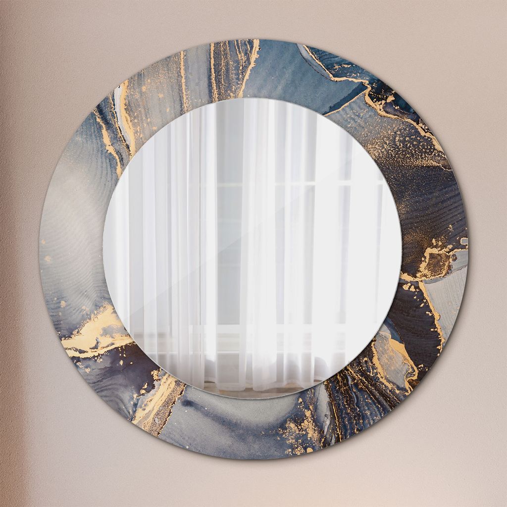 Ø60cm Modern Spiegel - Wandspiegel Wandmontage- Schlafzimmer - abstrakt fließend