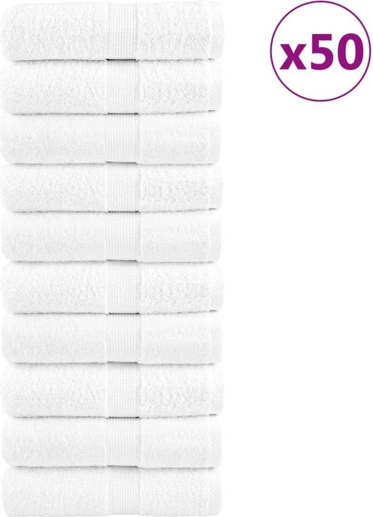 Premium Gästetücher SOLUND 50 Stk. Weiß 30x50 cm 600 g/m²