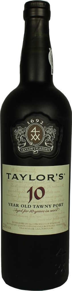A bottle of Taylor's 10 Year Old Tawny Port.
