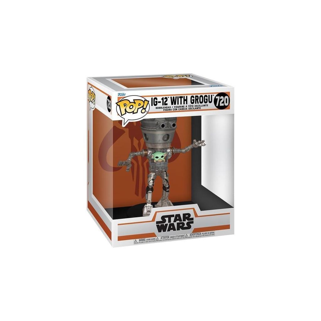 Funko Star Wars: The Mandalorian POP! Deluxe Vinyl Bobblehead Figur IG-12 with Grogu 17 cm