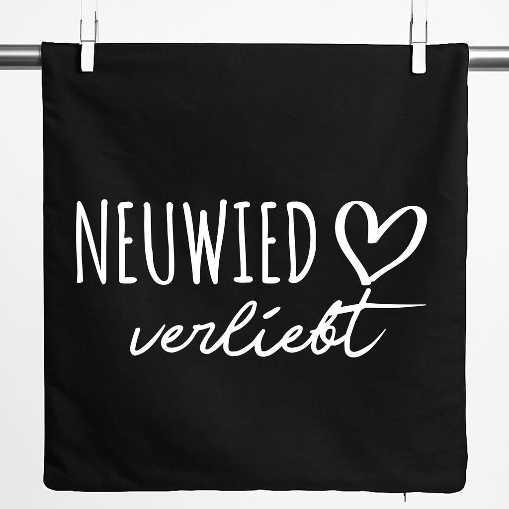 Huuraa Kissenbezug Neuwied verliebt 40x40cm Black Baumwolle Dekokissenbezug Geschenkidee