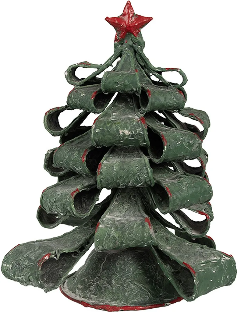 Grand Sapin Noël Métal Vert 24cm - Silhouette Moderne et Pied Stable