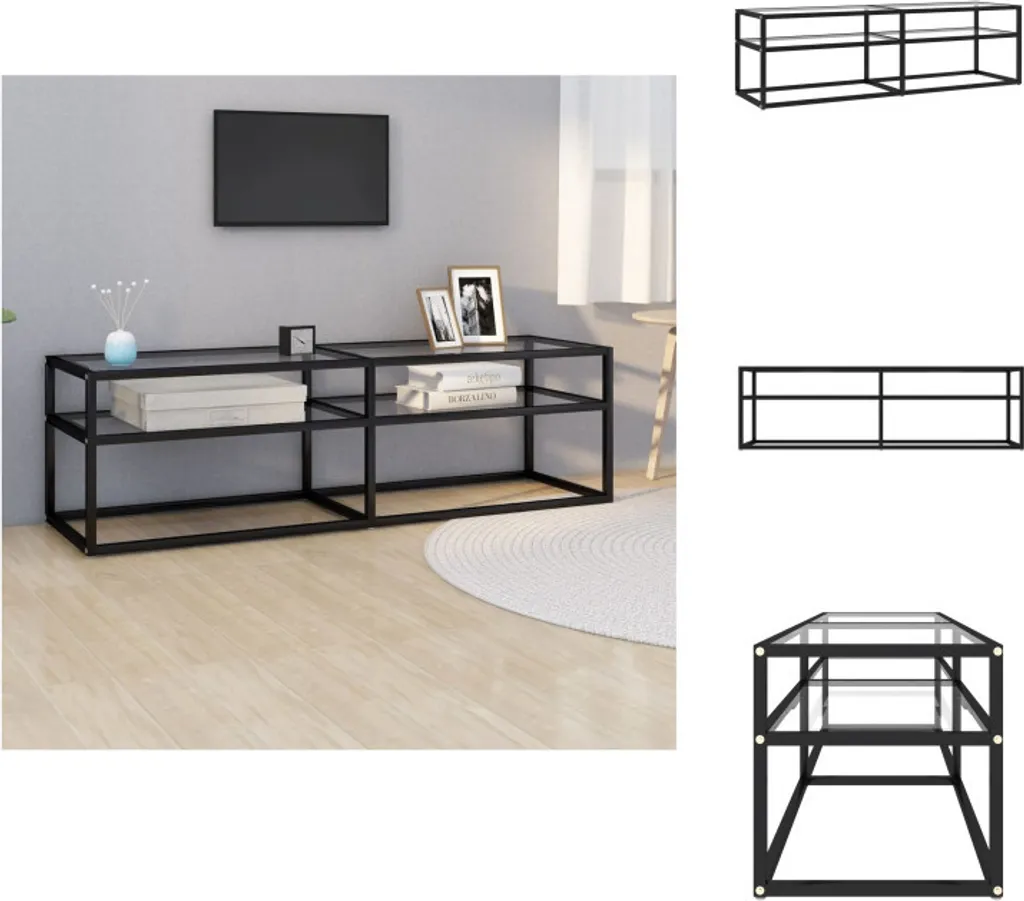 Mobile Porta TV 140cm in Vetro Trasparente | Arredo Luxury vidaXL