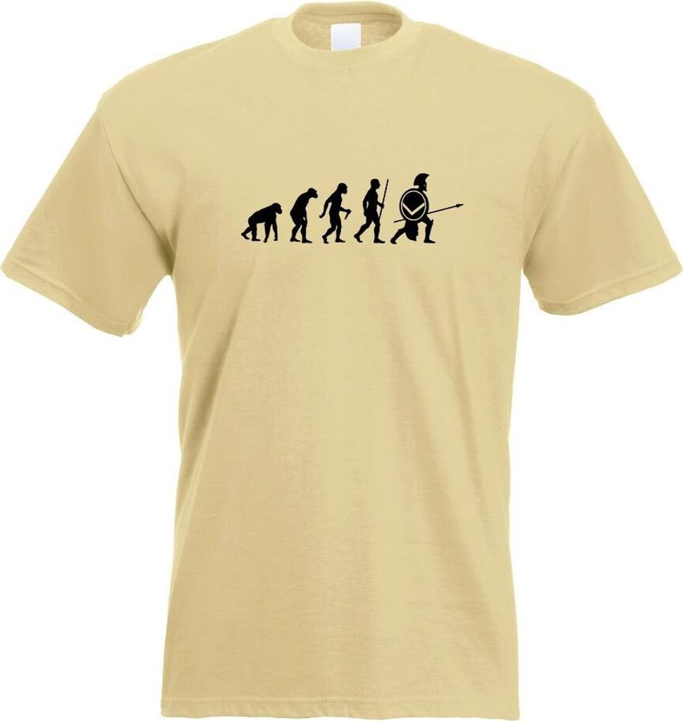 Kiwistar - T-Shirt - Khaki - Spartaner Sparta Evolution Motiv Bedruckt Funshirt Design Print - mit Motiv Bedruckt - Funshirt Design - Sport - Freiz...