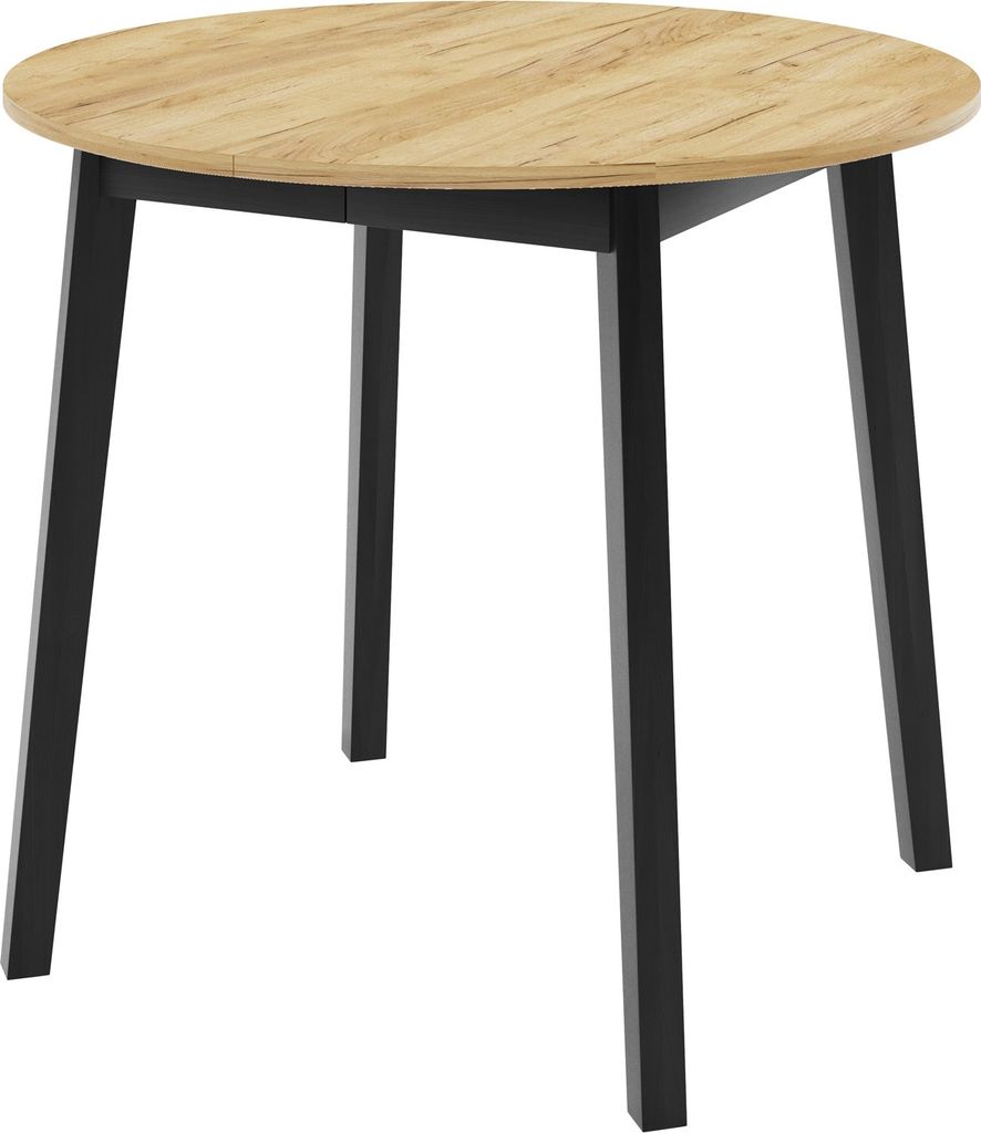 Masseno ESSTISCH LUCA S 90 cm - 130 cm / 90 cm x 77 cm Ausziehbar Rundtisch, Esszimmertisch, Küchentisch, Modern Design