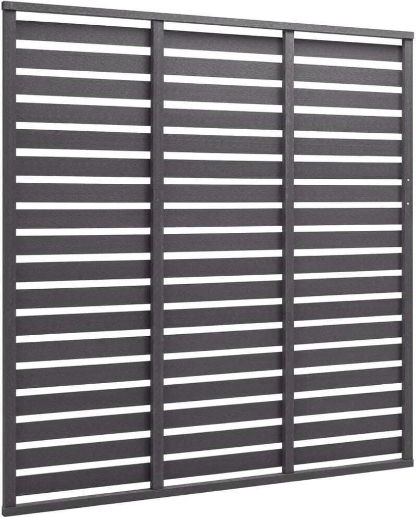 Panneau de Clôture de Jardin en Composite 180x180 cm Coloris Gris Chic