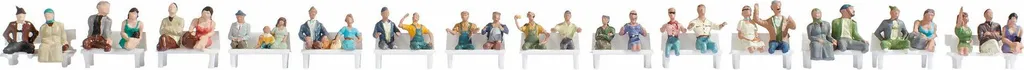 Lot de 30 Personnages Assis pour Maquette Ferroviaire NOCH 16050 HO