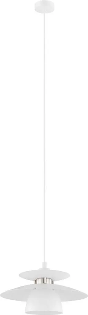 Eglo 98734 BRENDA Suspension Luminaire E27 Ø320mm Blanc et Nickel Mat