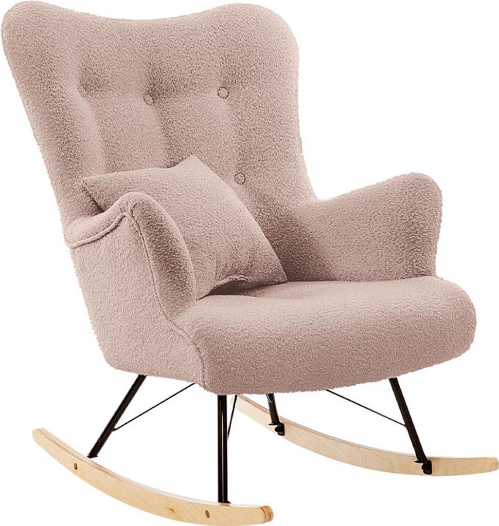 MIRJAN24 Schaukelsessel Zawil Boucle, Vintage Relaxsessel, Polstersessel, Wohnzimmersessel vom Hersteller (Farbe: Baloo 2072)