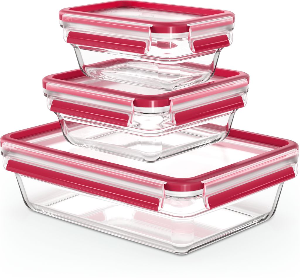 EMSA Clip&Close Glas Frischhaltedosen-Set 3-teilig
