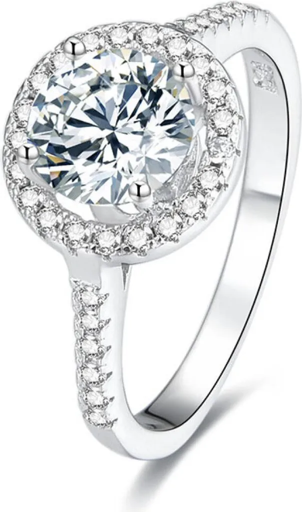 Bague en argent véritable et cristaux AGG193 - Finition luxe 50 mm