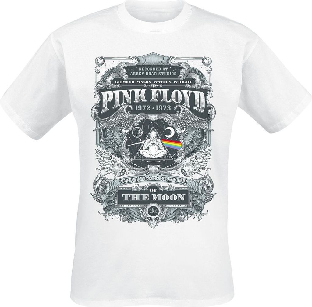 Pink Floyd T-Shirt Herren DSOTM 1972 weiß Band-Merch, Bands 100% Baumwolle S