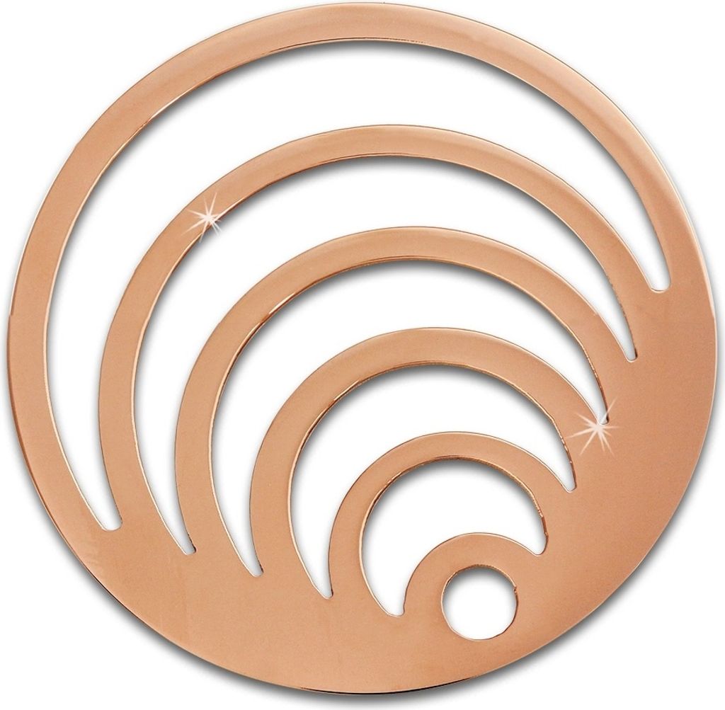 Amello Coins rose 30 mm Einleger Edelstahl vergoldet Coin Kreise Damen ESC524E