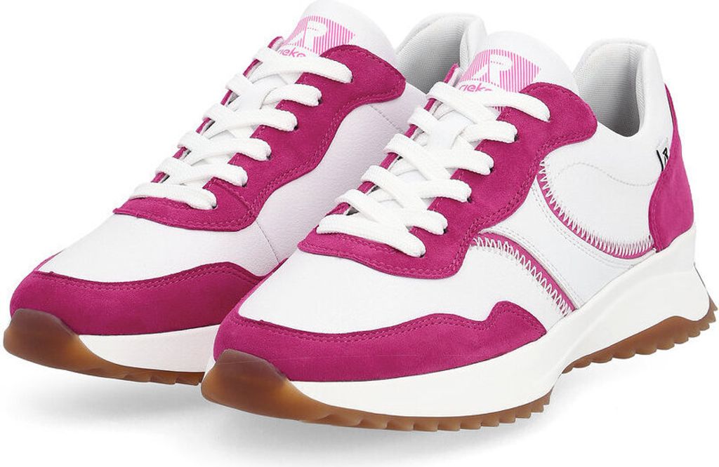 Rieker Evolution Damen-Sneaker Weiß-Fuchsia-Pink, Farbe:rot, EU Größe:43