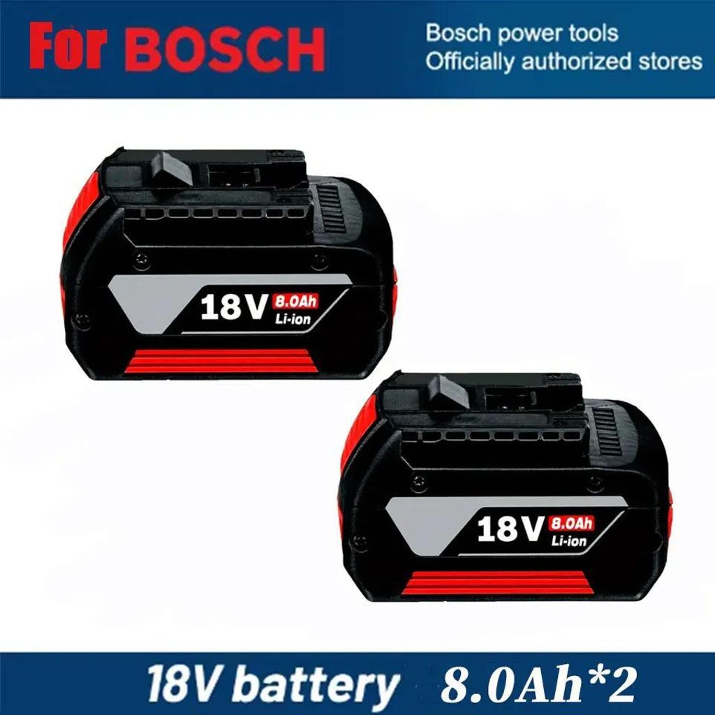 Akku für Elektrowerkzeuge - 18V Li-Ion 8,0Ah 2er-Set - Wiederaufladbar - 8000 mAh - Ersatzakku - Kompatibel mit BAT609/BAT609G/BAT618/BAT618G/BAT614